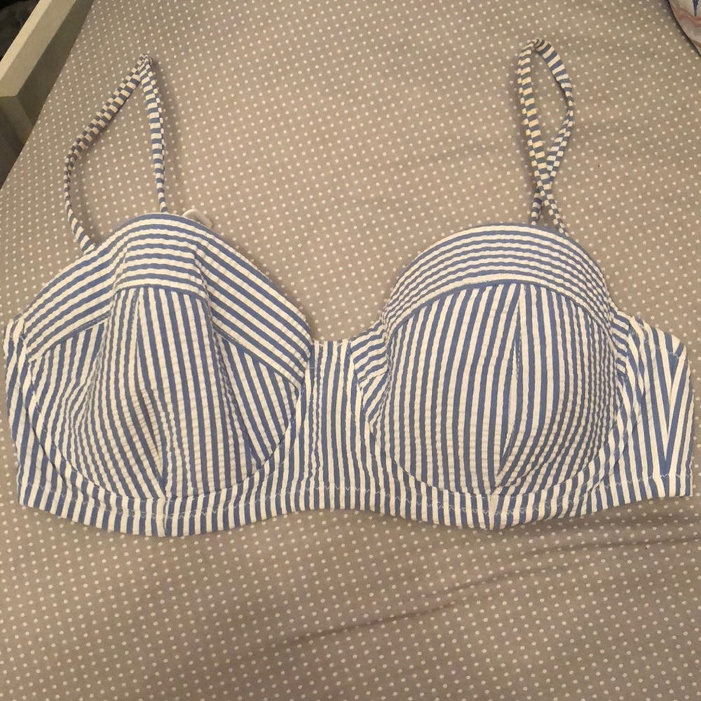 Jcrew seersucker bikini top